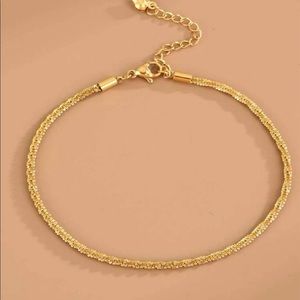 Minimalist gold ankle bracelet